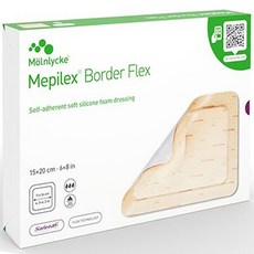 메피렉스 보더플렉스 15 x 20 cm (5장/개) [대리점직영 광고심의필 정품확인] Mepilex border flex 병원용 욕창 궤양 수술후 상처 화상 진물 상처관리 전문제품, 1개 - 메피폼직구