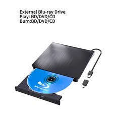 슬림 블루 레이 버너 플레이어 USB 3.0 및 C 타입 3D BD CD DVD 외장 블루레이 드라이브 윈도우 XP 7 8/10, 01 Blu-ray Writer, 1개