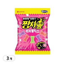 롯데웰푸드 젤리셔스 짱셔요 트리플믹스, 51g, 3개