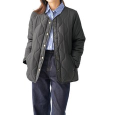 여성 퀼팅 자켓 점퍼 코튼 코트 라운드 넥 실크 웜 경량 자켓 면 류 가
