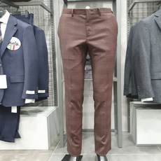 본 본(BON) 가을 겨울 F/W 레드 브라운 체크 슬렉스 바지 BN8WPA673
