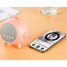 AI스피커 LED 스피커 블루투스 홈 인공지능 오디오, 공식 표준, 핑크 + 16G 메모리 카드
