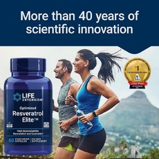 라이프익스텐션- Optimized Resveratrol Elite 레스베라트롤 100mg 베지 60캡슐 2개월분, 1개, 60정