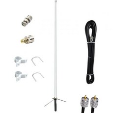 SIGNALPLUS X30A 안테나 듀얼밴드 VHF/UHF 베이스 리피터 다이아몬드 2m/70cm 150W UHF 암 51인치 10미터 SVY-50-5 동축 케이블/BNC, SIGNALPLUS X30A 안테나 듀얼밴드 VHF/U, 1개