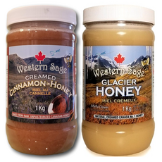 웨스턴세이지 캐나다 빙하 석청 1kg+시나몬 계피 천연 꿀 1kg+정품보증서 Western Sage 캐나다 직배송, 2통, 1kg