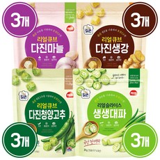 동결건조 다진 마늘+생강+청양고추+대파 4종 세트 야채큐브 캠핑음식 양념재료, 3세트