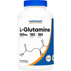 뉴트리코스트 L-글루타민 800mg 캡슐 글루텐 프리, 180정, 4개