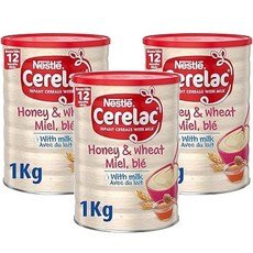 Nestle Cerelac Honey & Wheat with Milk Infant Cereal 네슬레 세레락 꿀 & 밀 우유 유아 시리얼 12개월 이상용, 3개, 1kg