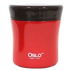 오슬로 스테인레스 스틸 보온 푸드자 죽통, 레드, 400ml, 1개