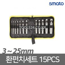 스마토 환펀치세트/홀펀치/펀칭기/벨트피혁구멍 15pcs, 단품, 15개