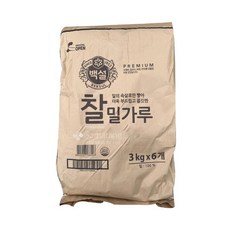 CJ 제일제당 백설 찰밀가루 3kg 6개입