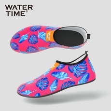 WATERTIME 잠수 속 건조 통기 성 미끄럼 방지 프린트 비치 화 해변 스킨스쿠버 양말 소 시 물 건 너 신발 파우더 블 루 S (36 / 37), 상세페이지 참조