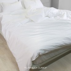 [천삼백케이] [클라모프] 클라모프 60수 호텔 무지 이불커버 (White plain) K