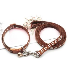 귀여운 강아지 발 인쇄 애완 동물 견인 로프 칼라 색상 고양이, 1개