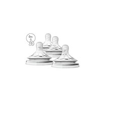 필립스 아벤트 내추럴 젖병 젖꼭지 퍼스트 플로우 젖꼭지 4pk scf657 43, 4팩, One Color