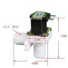 DN15 1/2 "12V 24V 220V 플라스틱 솔레노이드 밸브 평상시 열림 정상 닫힘 식수대 직각 세탁기, 02 Normally Closed, 01 12V, 01 1/2", 1개