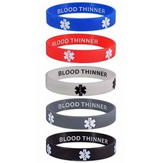 BLOOD THINNER Alert ID Privacy Enhanced Silicone Bracelets Wri/574107