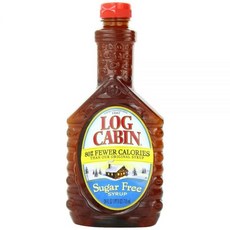 Log Cabin Sugar Free Syrup 24 oz Bottles (2 Pack) 통나무집 무설탕 시럽 24온스 병(2팩), 210ml, 2개