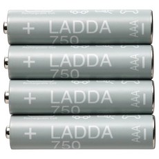 충전지 4개 AAA 750mAh, 1개