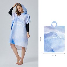 대형 비치 타올 바닷가 수영 수건 극세사 변신 로브 후드 포함 빠른 건조 잠수복 타월 두꺼운 패션 목욕 해변 판초 서핑, 82x110cm, 08