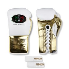 NoBoxingNoLife 소가죽 복싱 글러브 킥복싱 무에타이 격투기 권투 장갑, 16온스, 플래티넘 골드