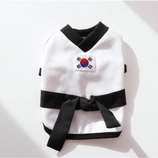 강아지옷 검은띠 태권도복