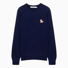(당일) 23SS 메종키츠네 칠랙스 폭스 네이비 멜란지 울 니트 KM00501KT1036 NAVYMELANGE