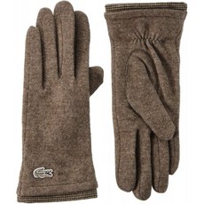 [라코스테] GLOVES [공식] 하운드 투스 커프스 모직 장갑 남성 베이지 EU 000 (FREE 사이즈)