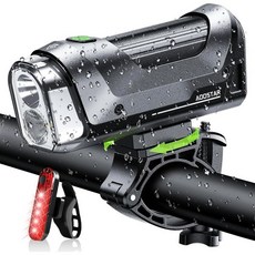 AOOSTAR 자전거 조명 헤드라이트 전면 USB 충전식 ， 테일라이트 야간 라이딩용 이바이크용 9가지 모드 IPX5 방수 로드 마운틴용 1000루멘