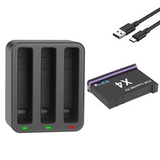 Insta360 X4 용 2600mAh 배터리 3 슬롯 고속 충전 케이스 액세서리 Insta 360, 06 1BatteryWithCharger, 06 1BatteryWithCharger