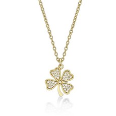여자목걸이브랜드 Diamond Treats 앙증맞은 여성용 네잎 클로버 목걸이 925 스털링 실버