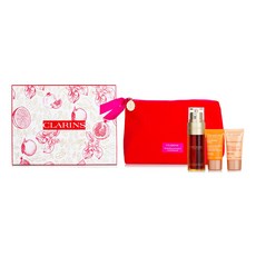 클라랑스 - 더블 세럼 & 엑스트라 퍼밍 컬렉션: 더블 세럼 50ml + 데이 크림 15ml + 나이트 크림 15ml + 파우치