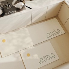 탑이지몰 빨아쓰는 심플한 규조토 욕실 주방 발매트 2종세트, 나른한 고양이 나른한 고양이