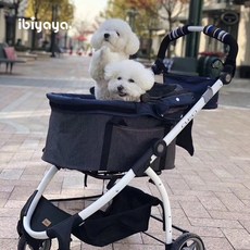 강아지 고양이 유모차 개모차사계절 유니버설 애완 동물 트롤리 일본 경량 고양이 자동차 작은 개 자동차 개 캐리지 분리 통기성 애완 동물 유모차, 하늘색