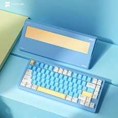 [CTK] FURYCUBE F75 PRO/ULTRA 무선 기계식 키보드 알루미늄 블루투스 75배열 gasket구조, 블루 PRO 라임포도축(전기영동)