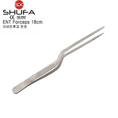 SHUFA 이비인후과핀셋 이엔티포셉 14/16/18cm (귀지제거/슈파 ENT Forceps ), 이엔티핀셋 18cm, 1개