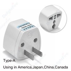 전기 소켓 콘센트 플러그 어댑터 영국 EU KR 미국 호주 브라질 프랑스 여행 전원, 09 Type-A White, 01 1 pcs