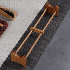 ANVAVA[차 집게 배달] 대나무 찻잔 받침대 아스팔트 받침대 쿵푸 다기 다도 부품 접이 수납 진열재, 단층 컵 받침대, 1개