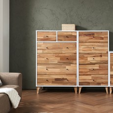 사사가구 넬리아 아카시아원목 5단 서랍장 800, 네이비