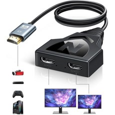 HDMI 스플리터 어댑터 케이블 4K 1 in 2 Out 남성에서 듀얼 여성으로 다양한 크기의 TV 미러 입력 화면을 동시에 지원 HD LED LCD 3D를 위한 1-2 Way, 1개