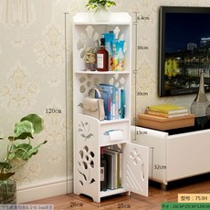 5단서랍장 수납합 샤워 욕실 수납장 방수 스탠드형 캐비닛 가구 용품 구석 작은락카 서랍식, T02-꽃무늬 선반(753H)문
