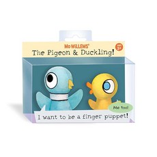 YOTTOY Mo Willems Collection | Piggie Anniversary 부드러운 봉제 동물 장난감 - 19.1cm(7.5인치) 169000, Pigeon & Duckling Finger Puppe