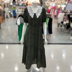 숲 브이넥 레이스 반팔 원피스 OZ5OPT0