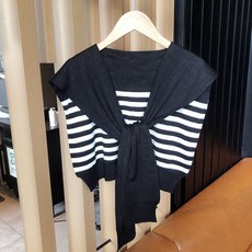 니트진주케이프레이어드카라