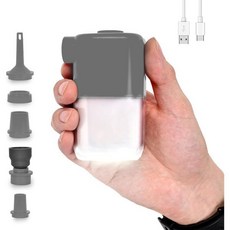 인플레이터용 휴대용 공기 펌프 3600mAh 4.5 전기 펌프KPa 캠핑 라이트 에어 매트리스 풀 플로트 진공 보관 가방 장비용 팽창 포함 미니, Gray