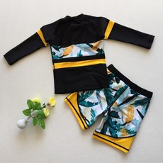 일본 아동용 수영복 소 분할 큰 아동용 3종 세트 긴팔 자외선 차단제 플러스 비료