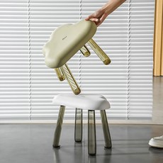 only 예은by디자인 / 구름모양 인테리어 간이 휴대용 디딤대 스텝 야외 목욕 욕실 보조 스툴 의자, 1개, 화이트