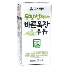 파스퇴르 무항생제 인증 바른목장 우유, 190ml, 10개