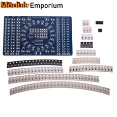 SMD 회전 깜박이는 LED 부품 납땜 연습 보드 기술 전자 회로 훈련 스위트 DIY 키트 NE555 CD4017, 한개옵션0