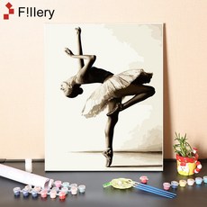 FiIIery DIY명화그리기 피포페인팅 풍경화 인물화그리기 그림그리기 세트 40 x 50cm, 45-발레 걸 D